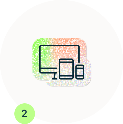 Grafik eines Computer-Monitors, Handys und Tablets.